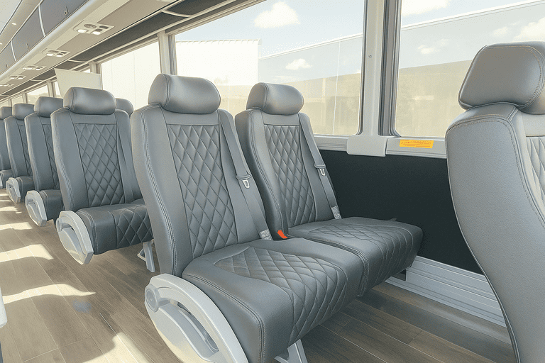 interior of Charter Bus Rental St. Peters charter bus